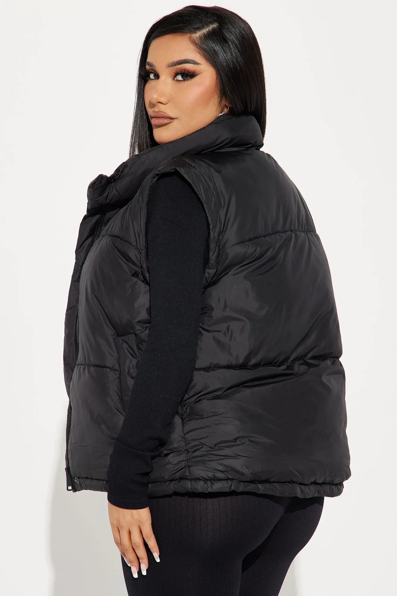All Day Long Puffer Vest - Black