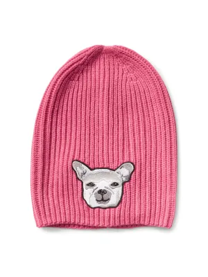 Animal graphic beanie - pink dog