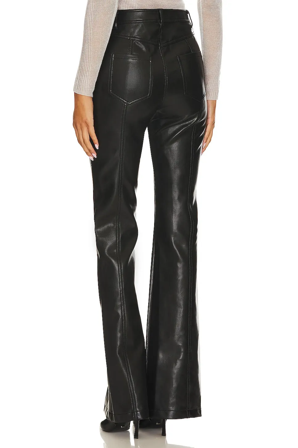 Cinq a Sept Faux Leather Shanis Pants, black
