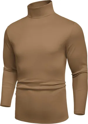 COOFANDY Men's Turtle Neck Shirts High Neck Mock Neck T Shirts Long Sleeve Slim Fit Sweater Casual Thermal Pullover