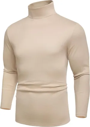 COOFANDY Men's Turtle Neck Shirts High Neck Mock Neck T Shirts Long Sleeve Slim Fit Sweater Casual Thermal Pullover