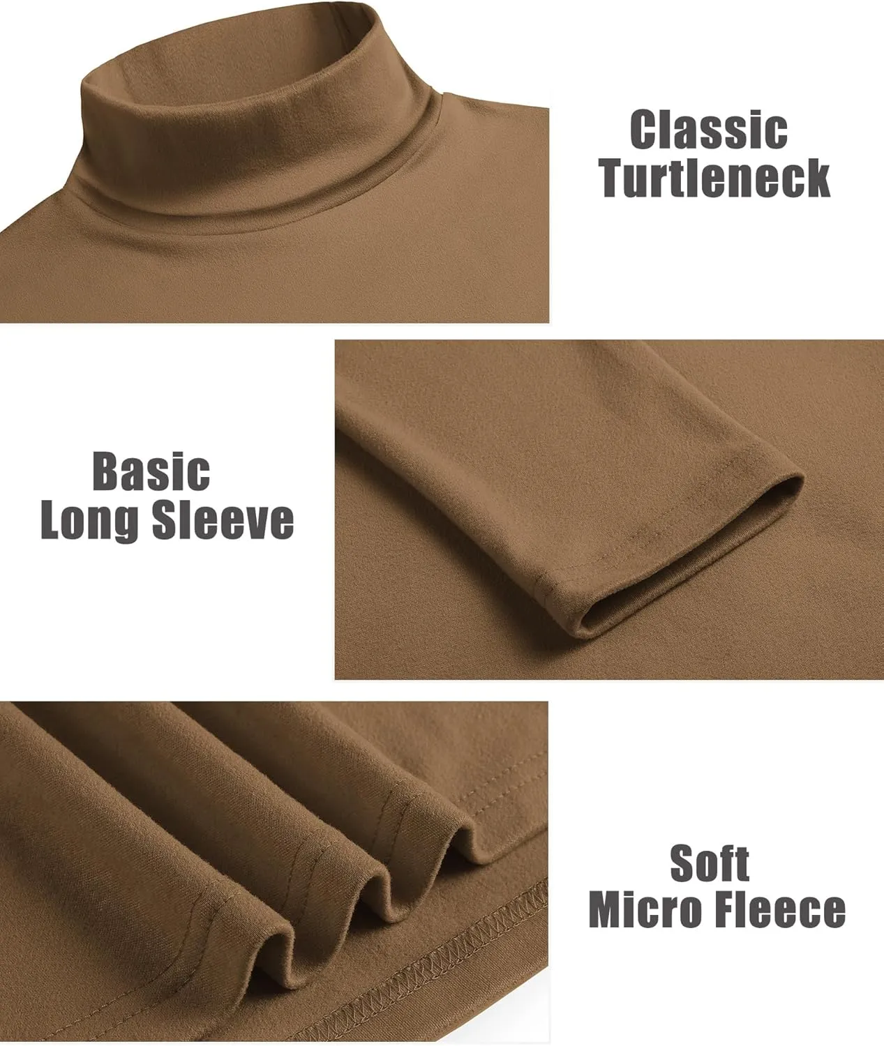 COOFANDY Men's Turtle Neck Shirts High Neck Mock Neck T Shirts Long Sleeve Slim Fit Sweater Casual Thermal Pullover