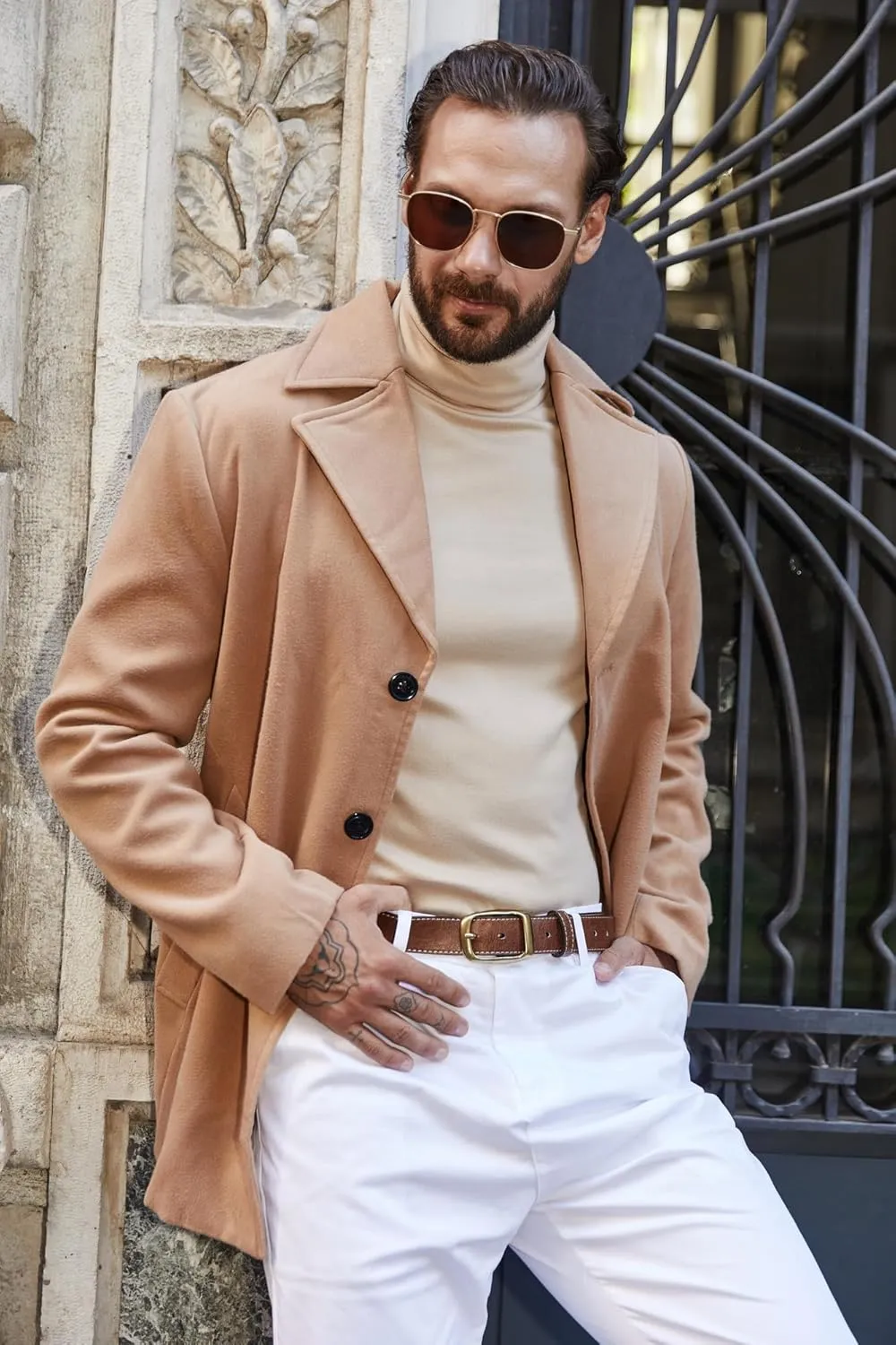 COOFANDY Men's Turtle Neck Shirts High Neck Mock Neck T Shirts Long Sleeve Slim Fit Sweater Casual Thermal Pullover