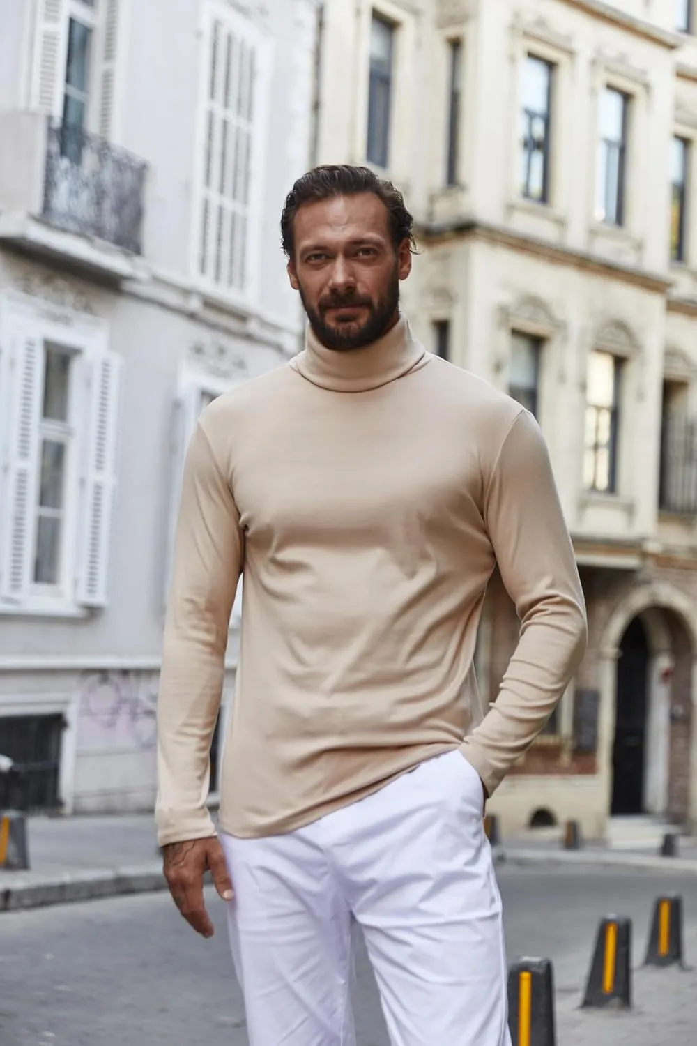 COOFANDY Men's Turtle Neck Shirts High Neck Mock Neck T Shirts Long Sleeve Slim Fit Sweater Casual Thermal Pullover