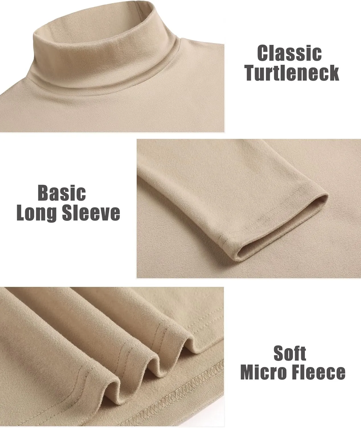 COOFANDY Men's Turtle Neck Shirts High Neck Mock Neck T Shirts Long Sleeve Slim Fit Sweater Casual Thermal Pullover