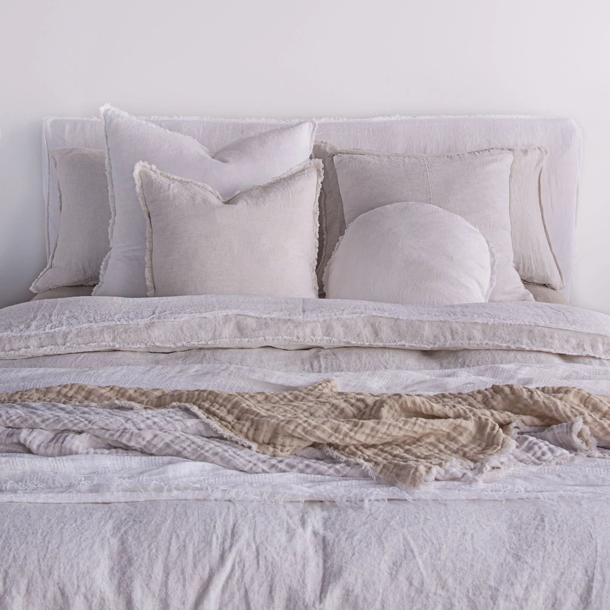 Crush Double Linen Throw Blanket - Ayrton/Sable