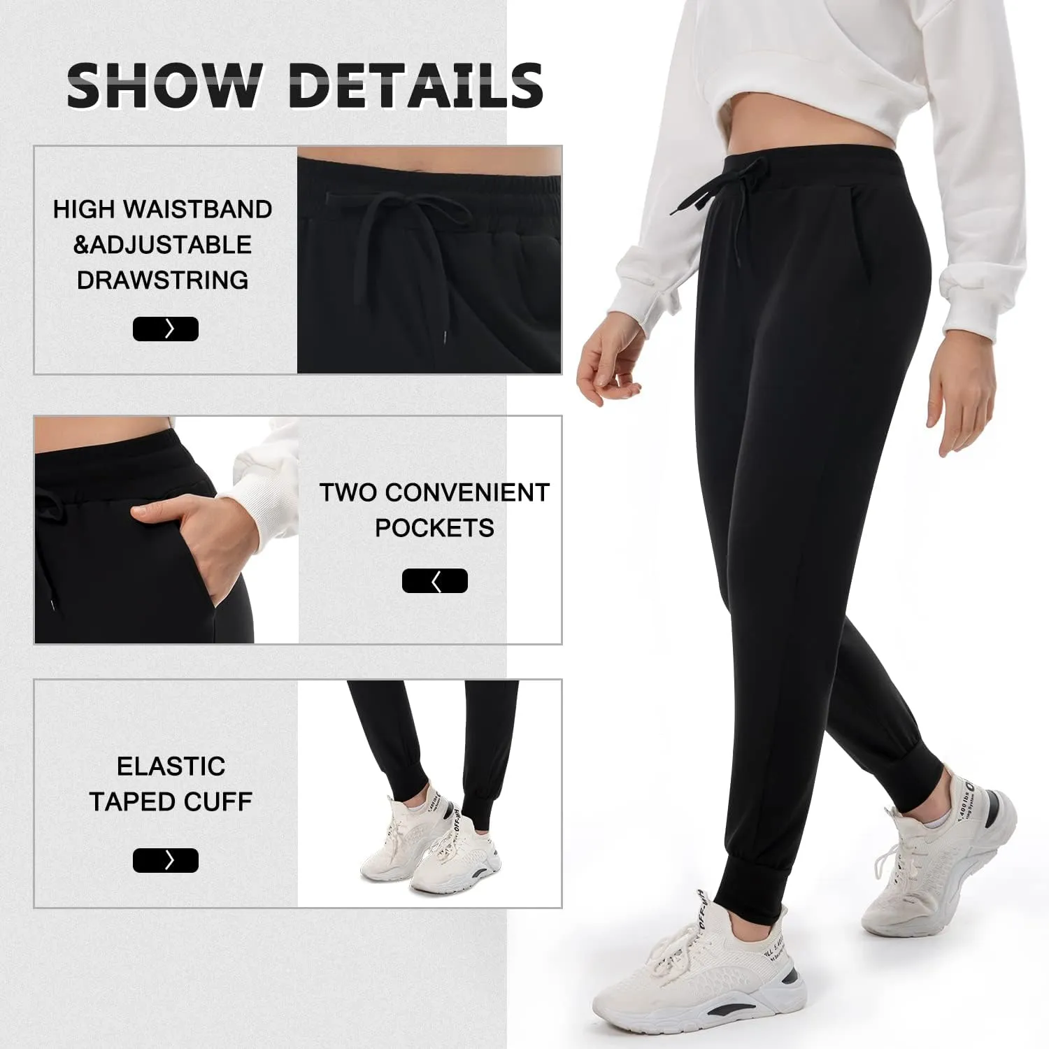FULLSOFT Fleece Lined Sweatpants for Women-Women's Thermal Joggers with Pockets Lounge Leggings for Workout Running Winter