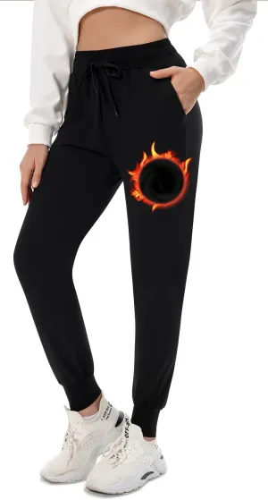 FULLSOFT Fleece Lined Sweatpants for Women-Women's Thermal Joggers with Pockets Lounge Leggings for Workout Running Winter