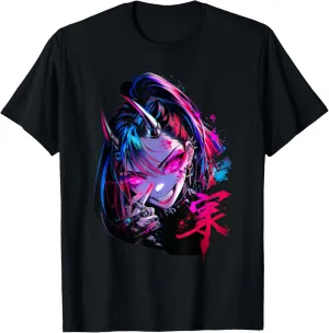 Goth Grunge Demon Anime Girl Waifu Horror Alt Aesthetic T-Shirt