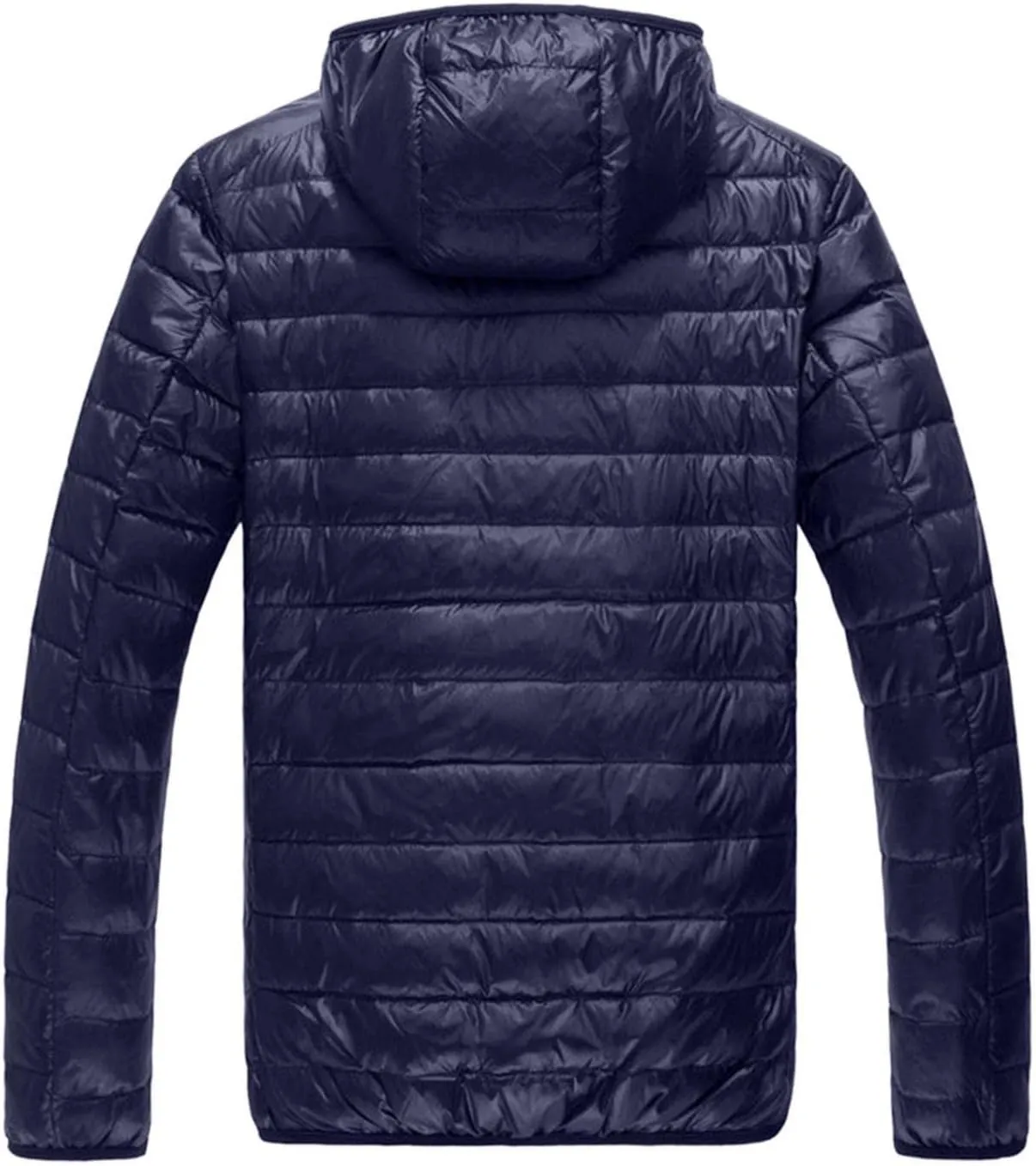 Men Puffer Jacket with Hood Ultra Lightweight Packable Quilted Hooded Bubble Down Jackets Winter Insulated Thick Outwear
