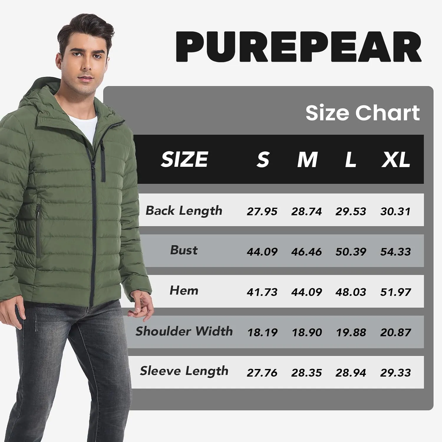 Men's Lightweight Packable Down Jacket Water-Resistant Winter Puffer Jackets with Hood