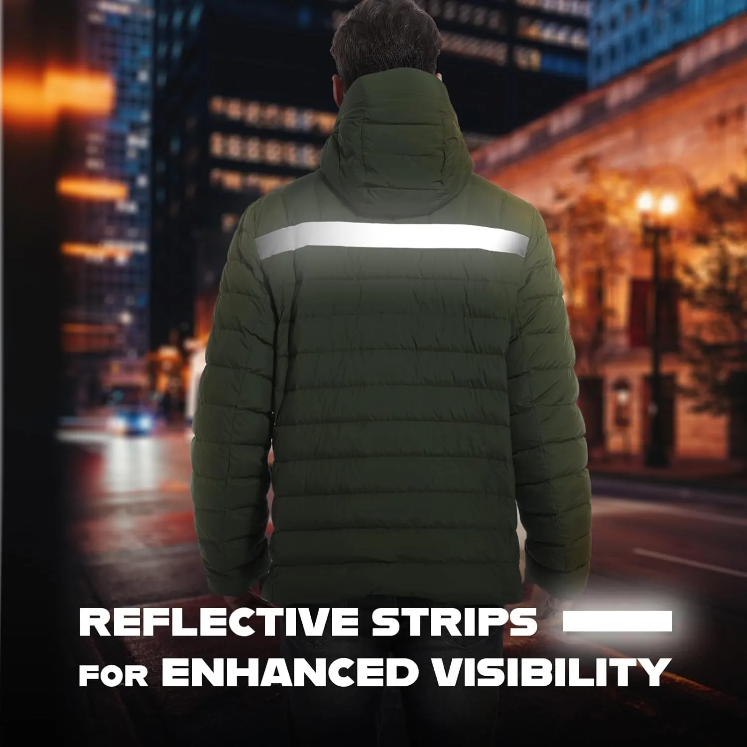 Men's Lightweight Packable Down Jacket Water-Resistant Winter Puffer Jackets with Hood