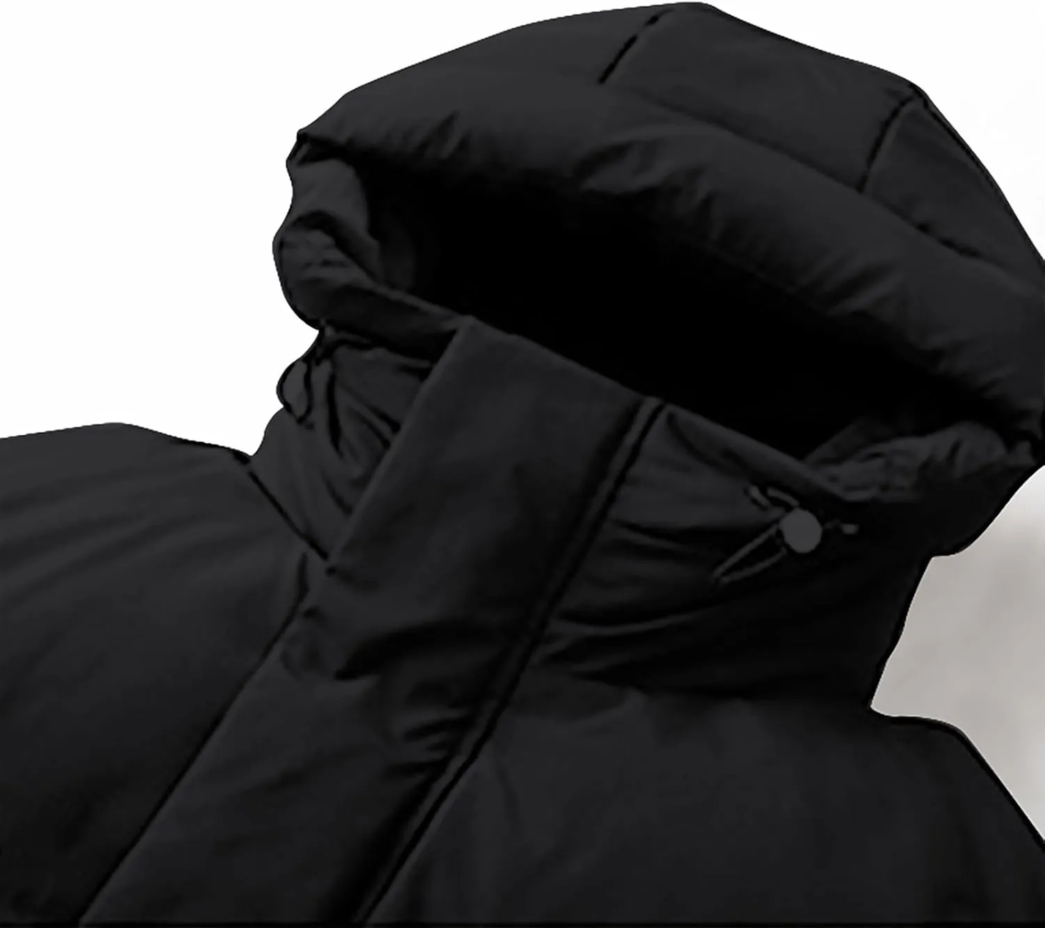 Men's Plus Size Long Down Jacket Full Zipper Hooded Jackets Lightweight Parka Warm Winter Coats Travel Puffer Jacket