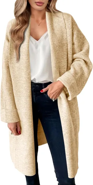 Saodimallsu Womens Long Cardigan Sweaters Chunky Open Front Oversized Slouchy Knit Fall Trendy Coatigan Jackets