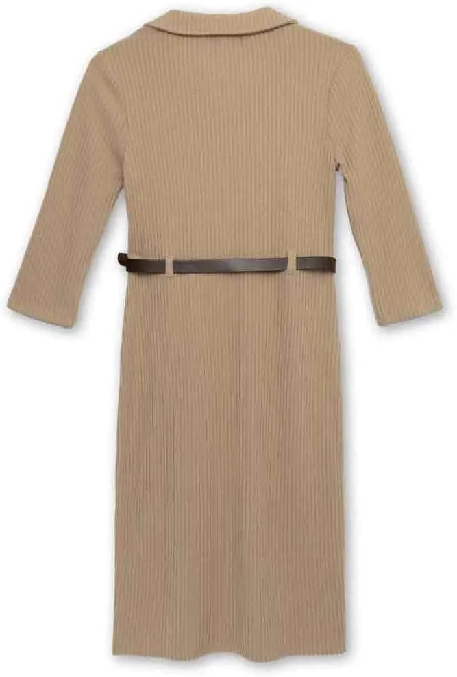 Speechless Girls' 3/4 Sleeve Chunky Sweater Knit Midi Dress