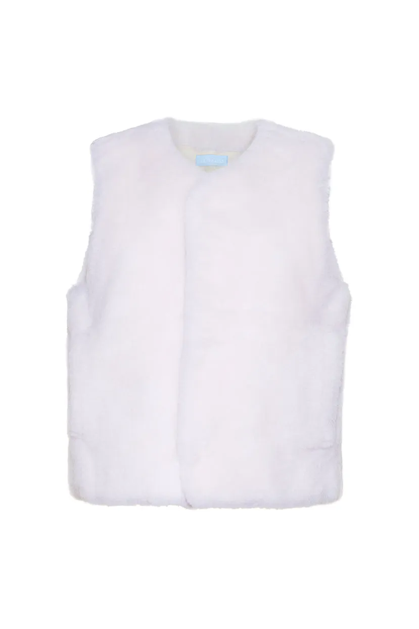 The Poppy Faux Shearling Vest | Vanilla
