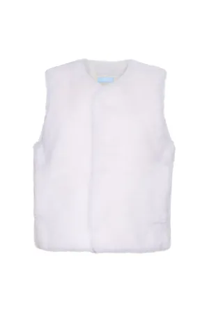 The Poppy Faux Shearling Vest | Vanilla