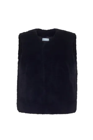 The Poppy Shearling Vest | Black