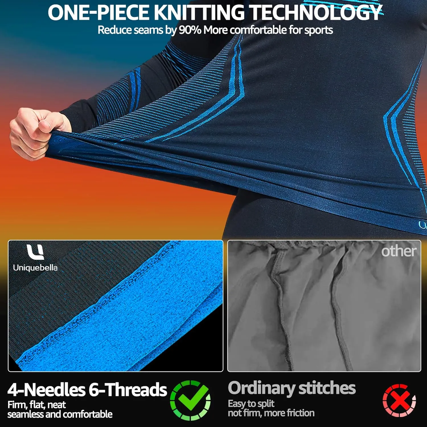 UNIQUEBLLA Long Johns Thermal Underwear Set for Men Thermal Base Layer Cold Weather Bottom Top