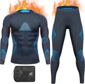 UNIQUEBLLA Long Johns Thermal Underwear Set for Men Thermal Base Layer Cold Weather Bottom Top