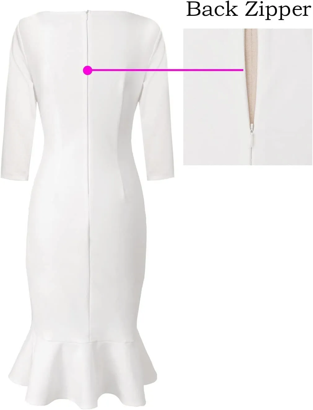 VFSHOW Womens Elegant Vintage Cocktail Party Mermaid Bodycon Midi Mid-Calf Dress