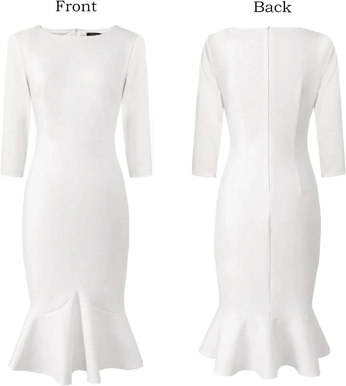 VFSHOW Womens Elegant Vintage Cocktail Party Mermaid Bodycon Midi Mid-Calf Dress