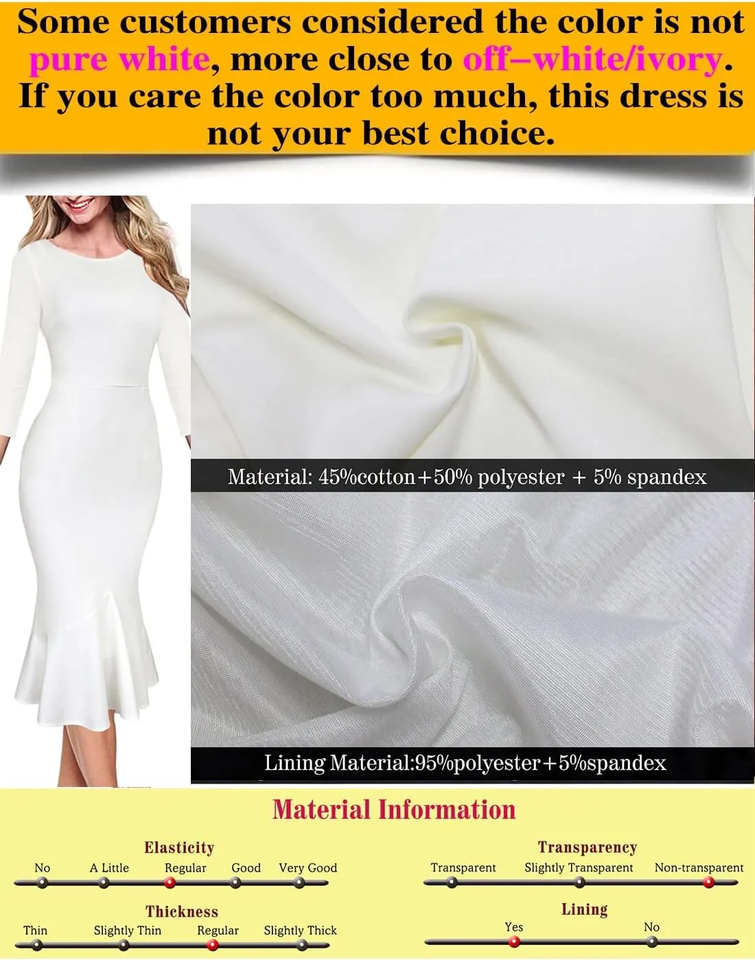 VFSHOW Womens Elegant Vintage Cocktail Party Mermaid Bodycon Midi Mid-Calf Dress