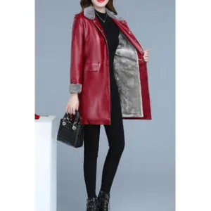 Women Elegant Windbreaker Casual Leather Jacket   WJC23245