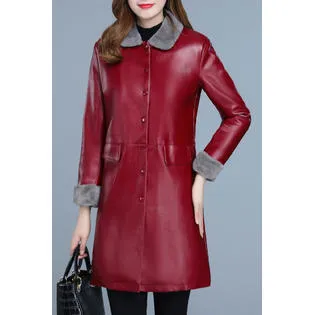 Women Elegant Windbreaker Casual Leather Jacket   WJC23245