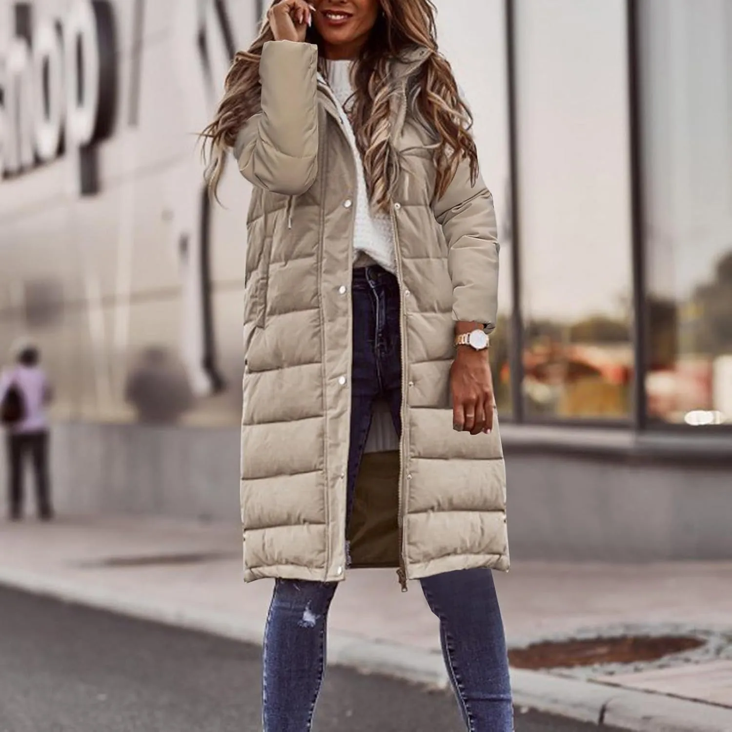 Women Lightweight Puffer Vest Packable Long Winter Coat Zip Up Quilted Jackets Hooded Sleeveless Plus Size Warm Vest